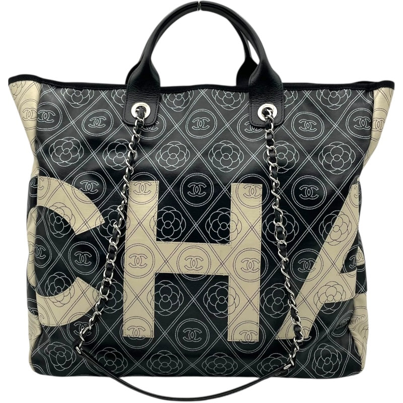 シャネル CHANEL カメリアトート A57161 25番台 ブラック/ホワイト SV 