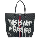 バレンシアガ BALENCIAGA ザハッカープロジェクト グラフィティ トートバッグ 680127 ブラック キャンバス メンズ トートバッグ