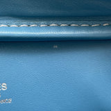 エルメス HERMES プリュム28 □J刻 ホワイト・ブルージーン エプソン レディース ハンドバッグ