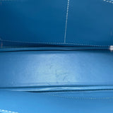 エルメス HERMES プリュム28 □J刻 ホワイト・ブルージーン エプソン レディース ハンドバッグ