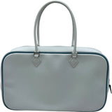 エルメス HERMES プリュム28 □J刻 ホワイト・ブルージーン エプソン レディース ハンドバッグ