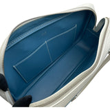 エルメス HERMES プリュム28 □J刻 ホワイト・ブルージーン エプソン レディース ハンドバッグ