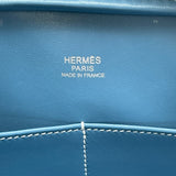エルメス HERMES プリュム28 □J刻 ホワイト・ブルージーン エプソン レディース ハンドバッグ