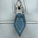 エルメス HERMES プリュム28 □J刻 ホワイト・ブルージーン エプソン レディース ハンドバッグ