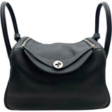 エルメス HERMES リンディ30 T刻印　(2015年製) ブラック　シルバー金具 トリヨンクレマンス レディース ハンドバッグ