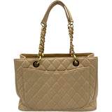 シャネル CHANEL GST チェーントートバッグ A50995 16番台 ベージュ GD金具 キャビア レディース トートバッグ