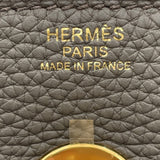 エルメス HERMES リンディ30 C刻印　(2018年製) エタン　ゴールド金具 トリヨンクレマンス レディース ハンドバッグ