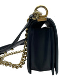 シャネル CHANEL ボーイシャネル25 A67086 21番台 ネイビー GD金具 ラム レディース ショルダーバッグ