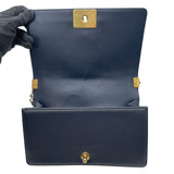 シャネル CHANEL ボーイシャネル25 A67086 21番台 ネイビー GD金具 ラム レディース ショルダーバッグ
