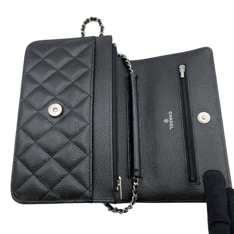 シャネル CHANEL マトラッセ チェーンウォレット AP0250 ブラック SV