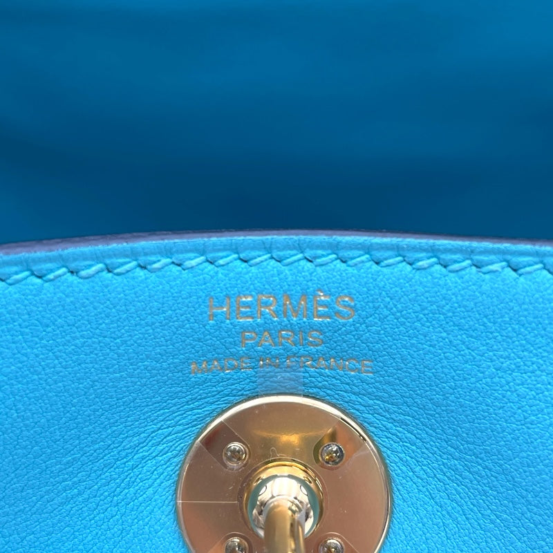エルメス HERMES ミニリンディ Y刻 ブルーアトール GD金具 スイフト レディース ショルダーバッグ エルメス HERMES ミニリンディ Y刻 ブルーアトール GD金具 スイフト