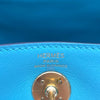 エルメス HERMES ミニリンディ Y刻 ブルーアトール GD金具 スイフト レディース ショルダーバッグ