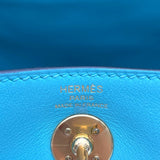 エルメス HERMES ミニリンディ Y刻 ブルーアトール GD金具 スイフト レディース ショルダーバッグ
