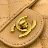 シャネル CHANEL ミニマトラッセ18 A01115 8番台 ベージュ　GD金具 キャビア レディース ショルダーバッグ