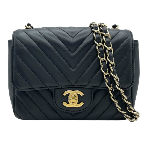 CHANEL ショルダーバッグ シャネル CHANEL チェーンショルダーバッグ Vステッチ 23番台 ブラック