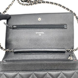 シャネル CHANEL マトラッセチェーンウォレット A33814 ブラック SV金具 キャビア レディース ウォレットチェーン