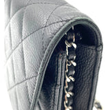 シャネル CHANEL マトラッセチェーンウォレット A33814 ブラック SV金具 キャビア レディース ウォレットチェーン