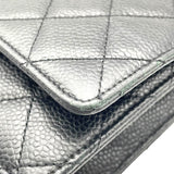 シャネル CHANEL マトラッセチェーンウォレット A33814 ブラック SV金具 キャビア レディース ウォレットチェーン