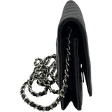 シャネル CHANEL マトラッセチェーンウォレット A33814 ブラック SV金具 キャビア レディース ウォレットチェーン