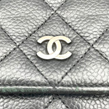 シャネル CHANEL マトラッセチェーンウォレット A33814 ブラック SV金具 キャビア レディース ウォレットチェーン