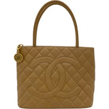 シャネル CHANEL 復刻トート A01804 10番台 ベージュ GD金具 キャビア レディース トートバッグ