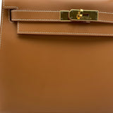 エルメス HERMES ケリー28 外縫い □W刻 ゴールド GD金具 シャモニー レディース ショルダーバッグ