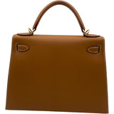 エルメス HERMES ケリー28 外縫い □W刻 ゴールド GD金具 シャモニー レディース ショルダーバッグ