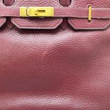 エルメス HERMES バーキン35 〇W刻 ルージュアッシュ GD金具 フィヨルド レディース ハンドバッグ