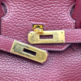 エルメス HERMES バーキン35 〇W刻 ルージュアッシュ GD金具 フィヨルド レディース ハンドバッグ