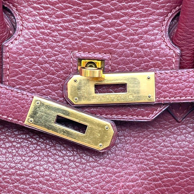 エルメス HERMES バーキン35 〇W刻 ルージュアッシュ GD金具 フィヨルド レディース ハンドバッグ