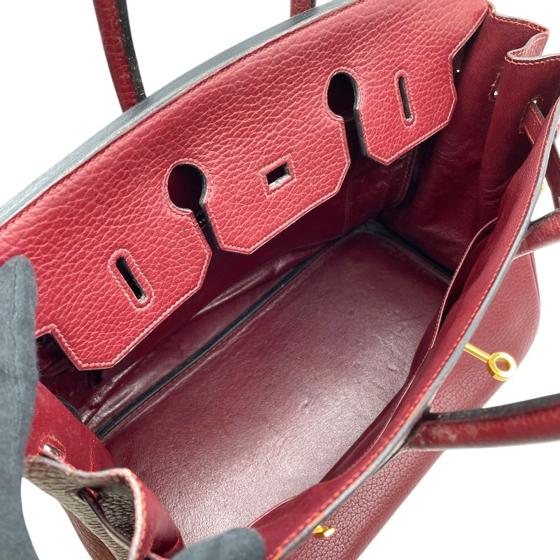 エルメス HERMES バーキン35 〇W刻 ルージュアッシュ GD金具 フィヨルド レディース ハンドバッグ