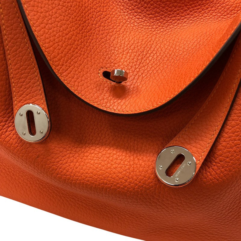 エルメス HERMES リンディ30 T刻 オレンジ シルバー金具 トリヨン