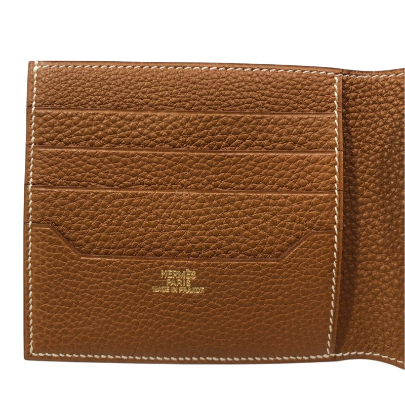 エルメス HERMES MC2 タレス ▢E刻印 ゴールド トゴ メンズ 二つ折り