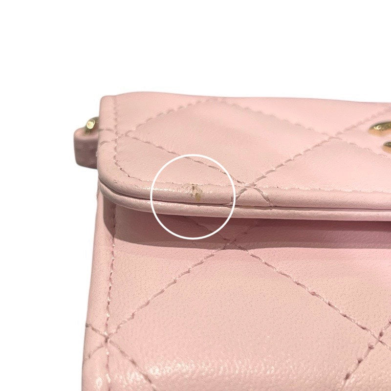 シャネル CHANEL マトラッセパールチェーンウォレット AP2583 ピンク ラム/GD レディース ショルダーバッグ シャネル CHANEL マトラッセパールチェーンウォレット AP2583 ピンク