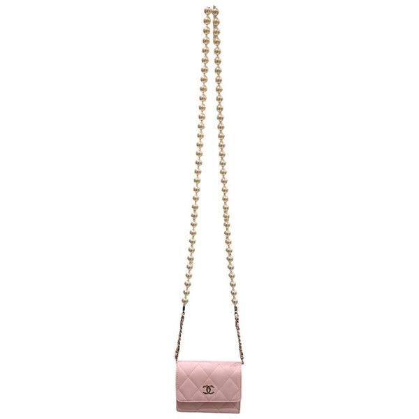 シャネル CHANEL マトラッセパールチェーンウォレット AP2583 ピンク ラム/GD レディース ショルダーバッグ シャネル CHANEL マトラッセパールチェーンウォレット AP2583 ピンク