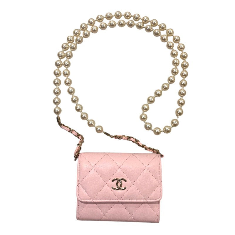 シャネル CHANEL マトラッセパールチェーンウォレット AP2583 ピンク ラム/GD レディース ショルダーバッグ シャネル CHANEL マトラッセパールチェーンウォレット AP2583 ピンク