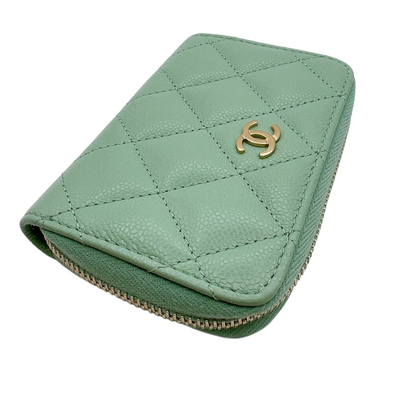 シャネル CHANEL マトラッセジップコインケース AP0216 グリーン 