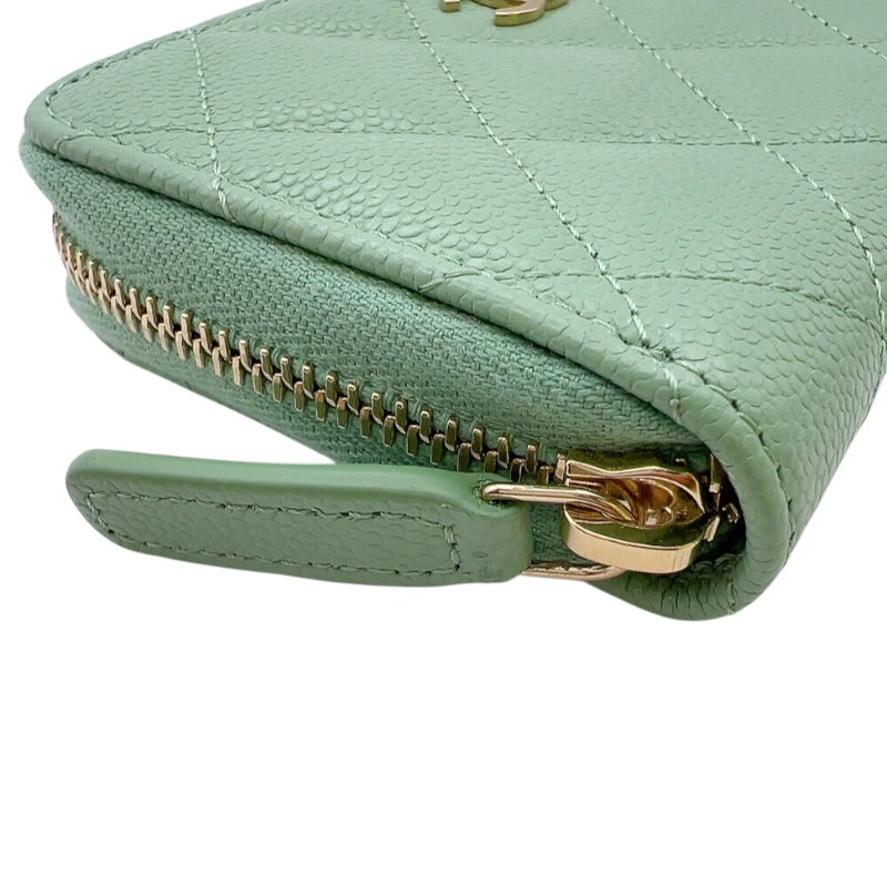 シャネル CHANEL マトラッセジップコインケース AP0216 グリーン 