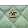 シャネル CHANEL マトラッセジップコインケース AP0216 グリーン　シルバー金具 キャビアスキン レディース コインケース
