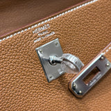 エルメス HERMES ケリー25 内縫い W刻印 ブラウン×SV金具 トゴ レディース ハンドバッグ