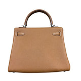 エルメス HERMES ケリー25 内縫い W刻印 ブラウン×SV金具 トゴ レディース ハンドバッグ