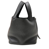 エルメス HERMES ピコタンロックMM A刻 ブラック シルバー金具 トリヨン レディース ハンドバッグ
