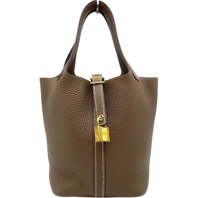 エルメス HERMES ピコタンロックPM U刻 エトゥープ GD金具 トリヨン