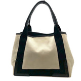 バレンシアガ BALENCIAGA ネイビーカバスS 339933 アイボリー/ブラック キャンバス・レザー レディース ハンドバッグ