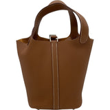 エルメス HERMES ピコタンロックPM W刻 ゴールド SV金具 トリヨン レディース ハンドバッグ