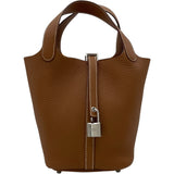 エルメス HERMES ピコタンロックPM W刻 ゴールド SV金具 トリヨン レディース ハンドバッグ