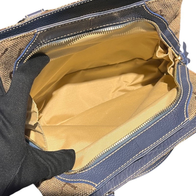 ブルガリ BVLGARI ロゴマニアハンドバッグ ベージュ・ブルー