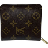 ルイ・ヴィトン LOUIS VUITTON コンパクトジップウォレット M61667 ブラウン モノグラムキャンバス レディース 二つ折り財布