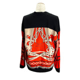 エルメス HERMES BRIDESdeGALAツイルレーヌカーディガン 3H2818DH オレンジ ブラック シルク メンズ カーディガン