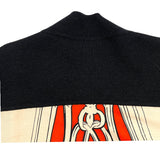 エルメス HERMES BRIDESdeGALAツイルレーヌカーディガン 3H2818DH オレンジ ブラック シルク メンズ カーディガン